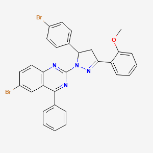 6-bromo-2-(5-(4-bromophenyl)-3-(2-methoxyphenyl)-4,5-dihydro-1H-pyrazol-1-yl)-4-phenylquinazoline