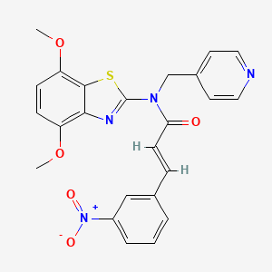 (E)-N-(4,7-dimethoxybenzo[d]thiazol-2-yl)-3-(3-nitrophenyl)-N-(pyridin-4-ylmethyl)acrylamide