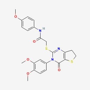 2-((3-(3,4-dimethoxyphenyl)-4-oxo-3,4,6,7-tetrahydrothieno[3,2-d]pyrimidin-2-yl)thio)-N-(4-methoxyphenyl)acetamide