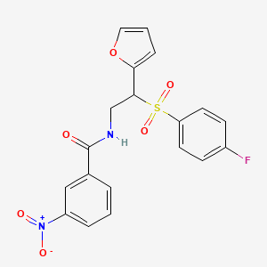 molecular formula C19H15FN2O6S B2357557 N-[2-(4-fluorobenzenesulfonyl)-2-(furan-2-yl)ethyl]-3-nitrobenzamide CAS No. 896308-91-1