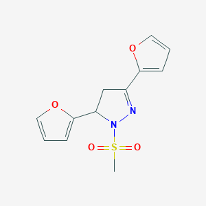 3,5-di(furan-2-yl)-1-(methylsulfonyl)-4,5-dihydro-1H-pyrazole