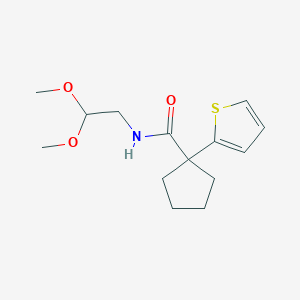 molecular formula C14H21NO3S B2357581 N-(2,2-dimethoxyethyl)-1-(thiophen-2-yl)cyclopentanecarboxamide CAS No. 1049513-05-4