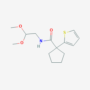 N-(2,2-dimethoxyethyl)-1-(thiophen-2-yl)cyclopentanecarboxamide