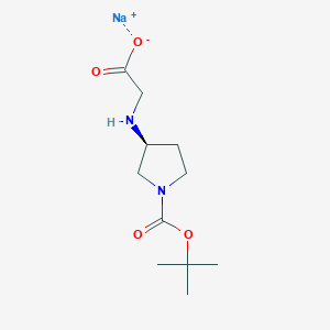 Sodium;2-[[(3S)-1-[(2-methylpropan-2-yl)oxycarbonyl]pyrrolidin-3-yl]amino]acetate