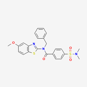 molecular formula C24H23N3O4S2 B2357596 N-benzyl-4-(dimethylsulfamoyl)-N-(5-methoxy-1,3-benzothiazol-2-yl)benzamide CAS No. 941925-76-4
