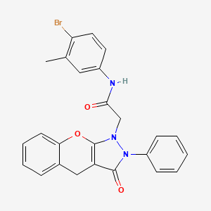 molecular formula C25H20BrN3O3 B2357611 N-(4-bromo-3-methylphenyl)-2-(3-oxo-2-phenyl-2,3-dihydrochromeno[2,3-c]pyrazol-1(4H)-yl)acetamide CAS No. 1223944-35-1