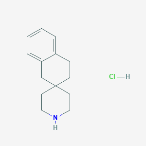 molecular formula C14H20ClN B2357633 3,4-Dihydro-1H-spiro[naphthalene-2,4'-piperidine] hydrochloride CAS No. 1272758-22-1
