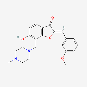molecular formula C22H24N2O4 B2357651 (Z)-6-hydroxy-2-(3-methoxybenzylidene)-7-((4-methylpiperazin-1-yl)methyl)benzofuran-3(2H)-one CAS No. 869078-39-7