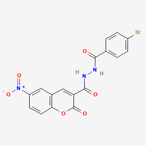 molecular formula C17H10BrN3O6 B2357678 N'-(4-bromobenzoyl)-6-nitro-2-oxochromene-3-carbohydrazide CAS No. 364600-01-1