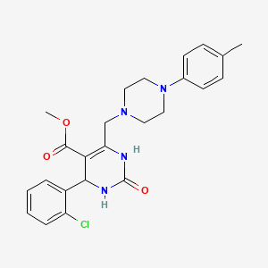 molecular formula C24H27ClN4O3 B2357726 Methyl 4-(2-chlorophenyl)-6-{[4-(4-methylphenyl)piperazin-1-yl]methyl}-2-oxo-1,2,3,4-tetrahydropyrimidine-5-carboxylate CAS No. 1252841-61-4