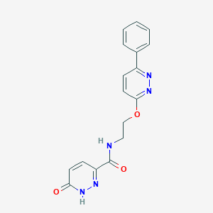 molecular formula C17H15N5O3 B2357729 6-oxo-N-(2-((6-phenylpyridazin-3-yl)oxy)ethyl)-1,6-dihydropyridazine-3-carboxamide CAS No. 1207026-66-1