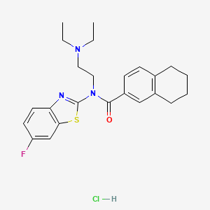 molecular formula C24H29ClFN3OS B2357769 N-(2-(diethylamino)ethyl)-N-(6-fluorobenzo[d]thiazol-2-yl)-5,6,7,8-tetrahydronaphthalene-2-carboxamide hydrochloride CAS No. 1052530-72-9