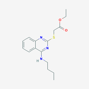 molecular formula C16H21N3O2S B2357799 Ethyl 2-((4-(butylamino)quinazolin-2-yl)thio)acetate CAS No. 422532-65-8