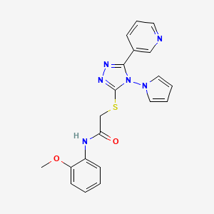molecular formula C20H18N6O2S B2357801 N-(2-methoxyphenyl)-2-[(5-pyridin-3-yl-4-pyrrol-1-yl-1,2,4-triazol-3-yl)sulfanyl]acetamide CAS No. 886931-49-3