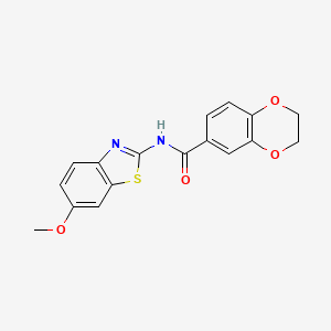 molecular formula C17H14N2O4S B2357834 N-(6-methoxy-1,3-benzothiazol-2-yl)-2,3-dihydro-1,4-benzodioxine-6-carboxamide CAS No. 313402-04-9
