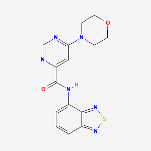molecular formula C15H14N6O2S B2357978 N-(benzo[c][1,2,5]thiadiazol-4-yl)-6-morpholinopyrimidine-4-carboxamide CAS No. 1903139-74-1