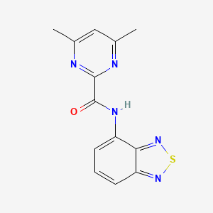 molecular formula C13H11N5OS B2357991 N-(2,1,3-Benzothiadiazol-4-yl)-4,6-dimethylpyrimidine-2-carboxamide CAS No. 2415532-84-0