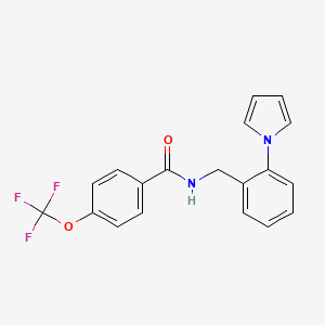 molecular formula C19H15F3N2O2 B2358003 N-[(2-pyrrol-1-ylphenyl)methyl]-4-(trifluoromethoxy)benzamide CAS No. 866042-34-4