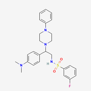 molecular formula C26H31FN4O2S B2358015 N-(2-(4-(dimethylamino)phenyl)-2-(4-phenylpiperazin-1-yl)ethyl)-3-fluorobenzenesulfonamide CAS No. 946288-19-3