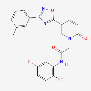 molecular formula C22H16F2N4O3 B2358057 N-(2,5-difluorophenyl)-2-{5-[3-(3-methylphenyl)-1,2,4-oxadiazol-5-yl]-2-oxopyridin-1(2H)-yl}acetamide CAS No. 1326920-31-3