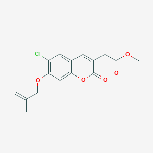 molecular formula C17H17ClO5 B2358058 Methyl 2-[6-chloro-4-methyl-7-(2-methylprop-2-enoxy)-2-oxochromen-3-yl]acetate CAS No. 858753-66-9