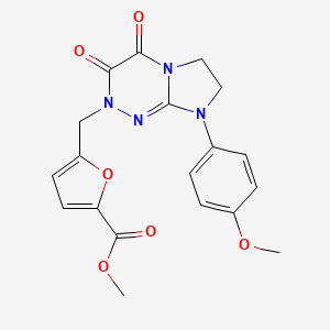 molecular formula C19H18N4O6 B2358072 methyl 5-((8-(4-methoxyphenyl)-3,4-dioxo-3,4,7,8-tetrahydroimidazo[2,1-c][1,2,4]triazin-2(6H)-yl)methyl)furan-2-carboxylate CAS No. 941959-56-4