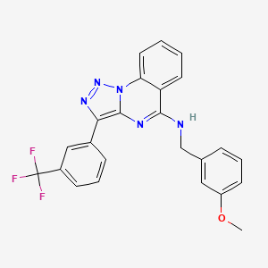 molecular formula C24H18F3N5O B2358081 N-[(3-methoxyphenyl)methyl]-3-[3-(trifluoromethyl)phenyl]-[1,2,3]triazolo[1,5-a]quinazolin-5-amine CAS No. 902298-35-5