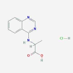 molecular formula C11H12ClN3O2 B2358127 N-Quinazolin-4-ylalanine hydrochloride CAS No. 1030264-64-2