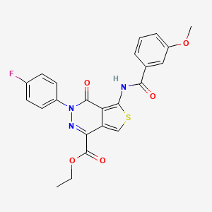 molecular formula C23H18FN3O5S B2358128 ethyl 3-(4-fluorophenyl)-5-(3-methoxybenzamido)-4-oxo-3H,4H-thieno[3,4-d]pyridazine-1-carboxylate CAS No. 851949-13-8