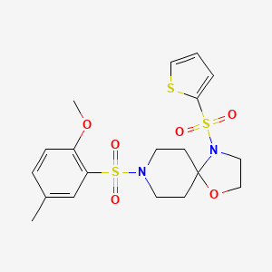 8-((2-Methoxy-5-methylphenyl)sulfonyl)-4-(thiophen-2-ylsulfonyl)-1-oxa-4,8-diazaspiro[4.5]decane