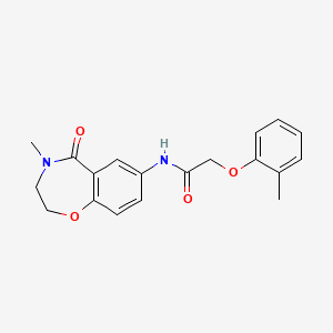 molecular formula C19H20N2O4 B2358164 N-(4-methyl-5-oxo-2,3-dihydro-1,4-benzoxazepin-7-yl)-2-(2-methylphenoxy)acetamide CAS No. 921995-90-6