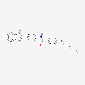 molecular formula C25H25N3O2 B2358169 N-(4-(1H-benzo[d]imidazol-2-yl)phenyl)-4-(pentyloxy)benzamide CAS No. 477555-92-3