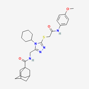 molecular formula C29H39N5O3S B2358177 N-{[4-cyclohexyl-5-({[(4-methoxyphenyl)carbamoyl]methyl}sulfanyl)-4H-1,2,4-triazol-3-yl]methyl}adamantane-1-carboxamide CAS No. 477304-39-5