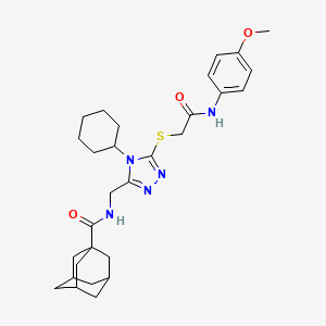 N-[[4-cyclohexyl-5-[2-(4-methoxyanilino)-2-oxoethyl]sulfanyl-1,2,4-triazol-3-yl]methyl]adamantane-1-carboxamide