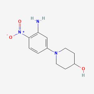molecular formula C11H15N3O3 B2358190 1-(3-amino-4-nitrophenyl)piperidin-4-ol CAS No. 404009-22-9