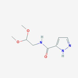 molecular formula C8H13N3O3 B2358256 N-(2,2-dimethoxyethyl)-1H-pyrazole-5-carboxamide CAS No. 1342622-98-3