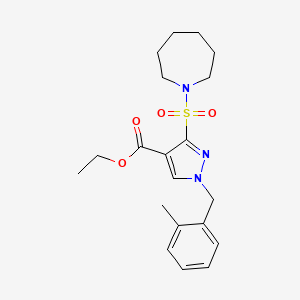 B2358279 ethyl 3-(azepan-1-ylsulfonyl)-1-(2-methylbenzyl)-1H-pyrazole-4-carboxylate CAS No. 1251677-36-7