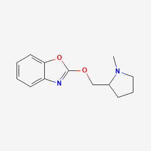 molecular formula C13H16N2O2 B2358293 2-[(1-Methylpyrrolidin-2-yl)methoxy]-1,3-benzoxazole CAS No. 2200697-18-1
