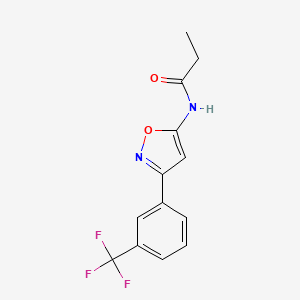 molecular formula C13H11F3N2O2 B2358311 N-{3-[3-(trifluoromethyl)phenyl]-1,2-oxazol-5-yl}propanamide CAS No. 2459725-82-5