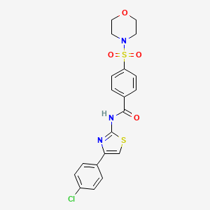 molecular formula C20H18ClN3O4S2 B2358315 N-[4-(4-chlorophenyl)-1,3-thiazol-2-yl]-4-morpholin-4-ylsulfonylbenzamide CAS No. 324774-36-9