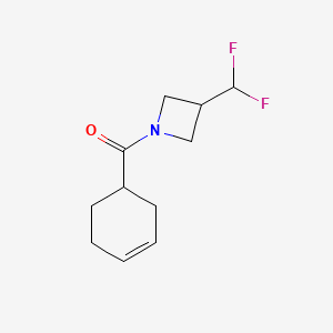 molecular formula C11H15F2NO B2358338 Cyclohex-3-en-1-yl(3-(difluoromethyl)azetidin-1-yl)methanone CAS No. 2310102-76-0