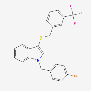 B2358340 1-(4-bromobenzyl)-3-((3-(trifluoromethyl)benzyl)thio)-1H-indole CAS No. 681274-09-9