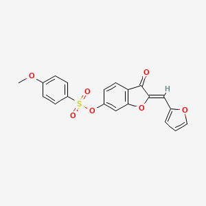 molecular formula C20H14O7S B2358342 (Z)-2-(furan-2-ylmethylene)-3-oxo-2,3-dihydrobenzofuran-6-yl 4-methoxybenzenesulfonate CAS No. 929371-52-8