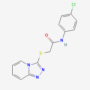 molecular formula C14H11ClN4OS B2358343 N-(4-chlorophenyl)-2-([1,2,4]triazolo[4,3-a]pyridin-3-ylsulfanyl)acetamide CAS No. 690645-25-1