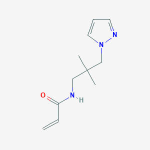 molecular formula C11H17N3O B2358358 N-(2,2-Dimethyl-3-pyrazol-1-ylpropyl)prop-2-enamide CAS No. 2305472-69-7