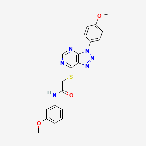 molecular formula C20H18N6O3S B2358366 N-(3-methoxyphenyl)-2-((3-(4-methoxyphenyl)-3H-[1,2,3]triazolo[4,5-d]pyrimidin-7-yl)thio)acetamide CAS No. 863500-40-7