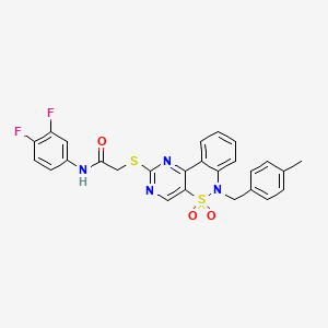 N-(3,4-difluorophenyl)-2-((6-(4-methylbenzyl)-5,5-dioxido-6H-benzo[c]pyrimido[4,5-e][1,2]thiazin-2-yl)thio)acetamide