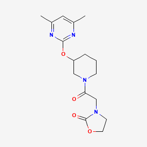 3-(2-(3-((4,6-Dimethylpyrimidin-2-yl)oxy)piperidin-1-yl)-2-oxoethyl)oxazolidin-2-one