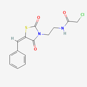 N-[2-[(5E)-5-benzylidene-2,4-dioxo-1,3-thiazolidin-3-yl]ethyl]-2-chloroacetamide