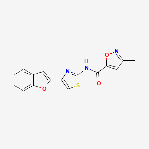 molecular formula C16H11N3O3S B2358415 N-[4-(1-benzofuran-2-yl)-1,3-thiazol-2-yl]-3-methyl-1,2-oxazole-5-carboxamide CAS No. 940840-35-7